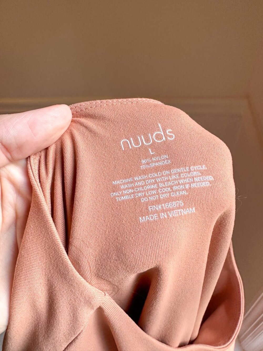nuuds long sleeve crewneck bodysuit in clay - Picture 4 of 4